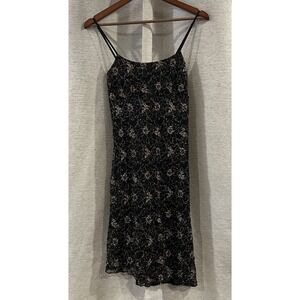 Vintage Lipstick Slip Dress Y2K 1990's Midi Dark Floral Size‎ Medium